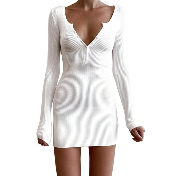 Women Solid Knitted Sweater Jumper Ribbed Stretch Bodycon Mini Dress Jumpsuit UK 
